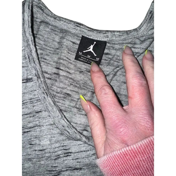 Jordan Men's Sleeveless Tank Top Gray M Gym Training Air Jordan Logo - Picture 3 of 5